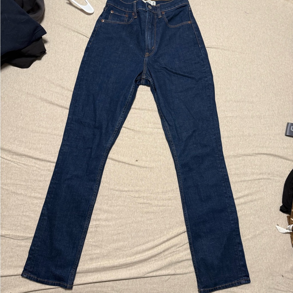 Dark Blue High-Waisted Jeans